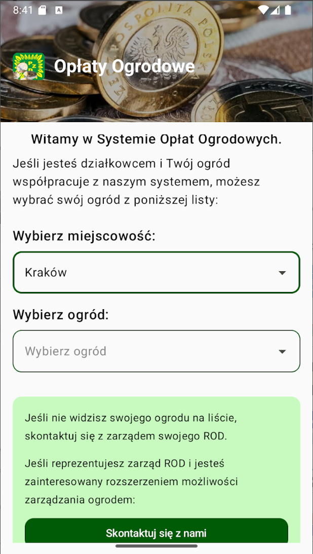 Screenshot aplikacji